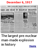 The Halifax Explosion started when two ships collided in the harbor of the Nova Scotian capital of Halifax. A Norwegian ship, the SS Imo, had slammed into the SS Mont-Blanc, a French ship filled to the brim with TNT, picric acid, benezole, and guncotton.